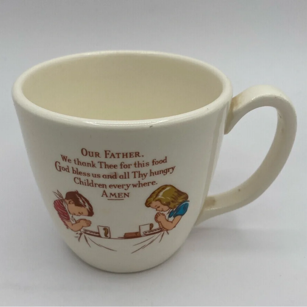 C.S. Applegath Children's Prayer Mug Ashtabula Ohio Mid-Century 1950s Vintage